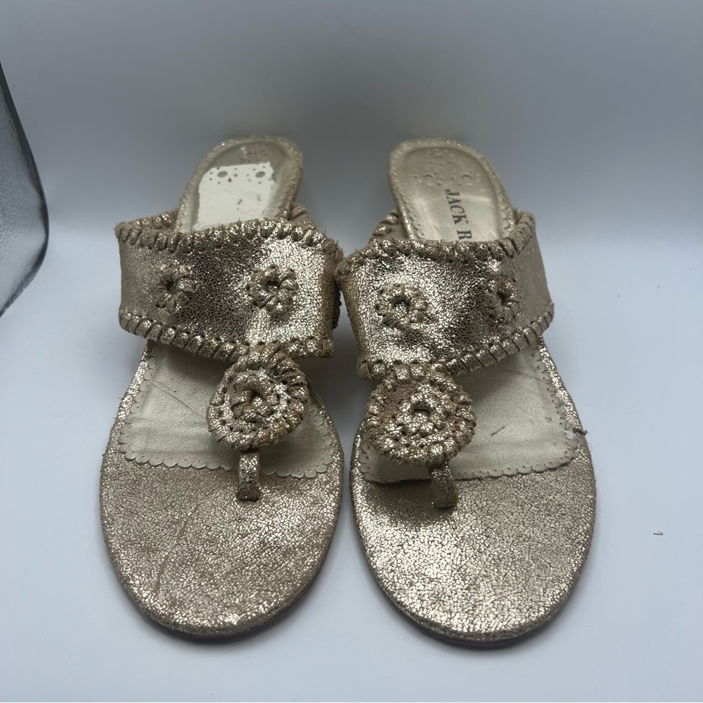 Jack Rogers Gold Maggie Kitten Heels 8.5 - Picture 8 of 10